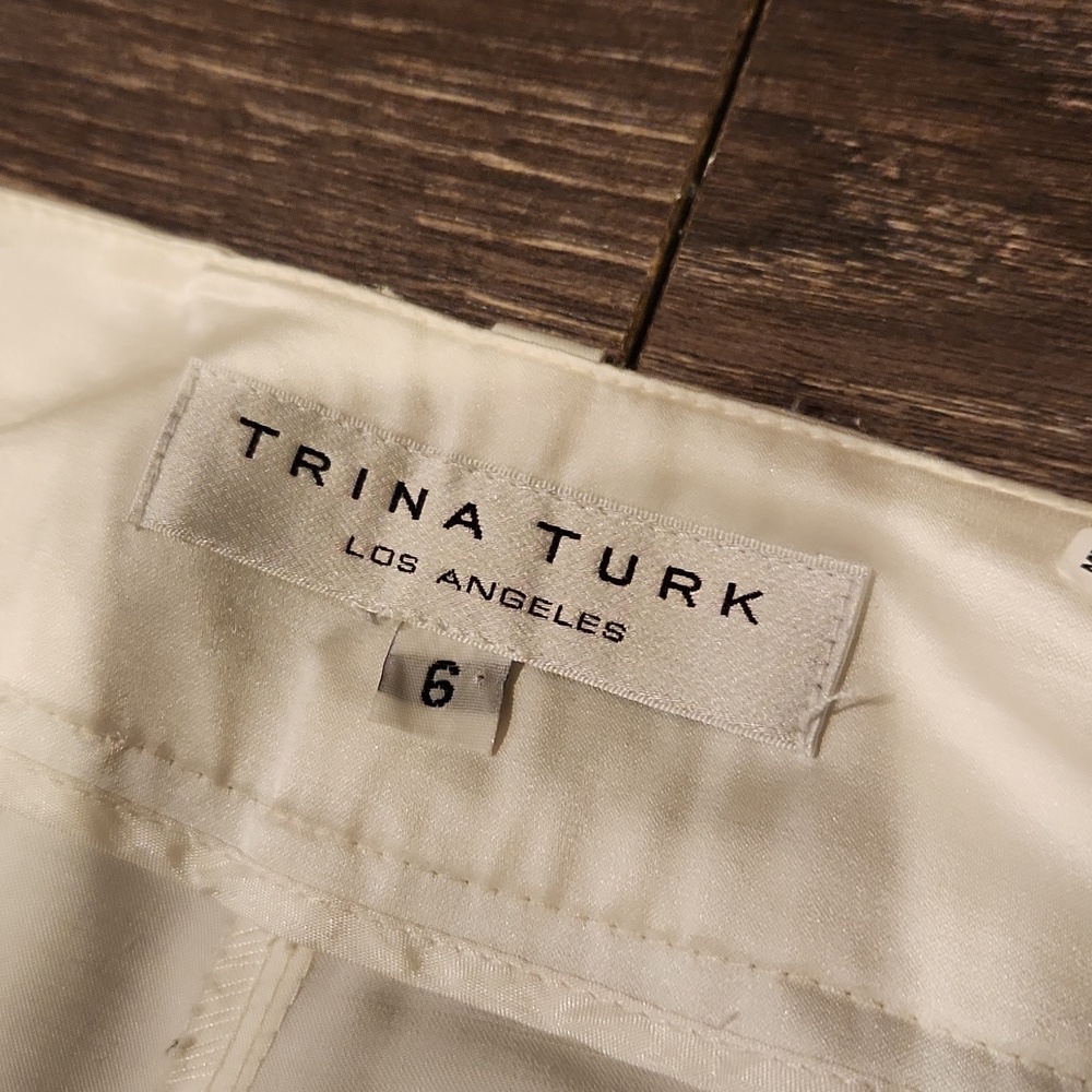 ❤️ TRINA TURK WIDE LEG SATIN PANTS / TROUSERS, 6 (28) - Picture 6 of 8